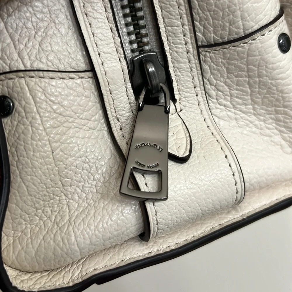 Coach Mercer Satchel 24 Bandana Rivets Chalk F55634 - Picture 9 of 15